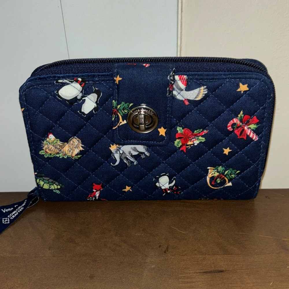 Vera Bradley RFID Snow Glow Motifs turnlock wallet